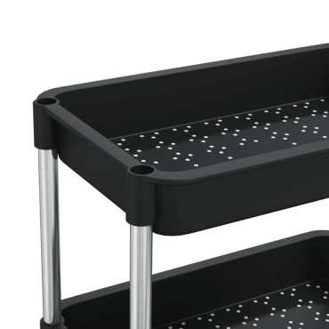 vidaXL Τρόλεϊ Κουζίνας 5 Επιπέδων Μαύρο 42x29x128cm Σίδερο/ABS 1 τεμ.