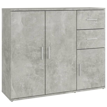 vidaXL Ντουλάπι Γκρι Σκυροδέματος 91x29,5x75cm Επεξεργασμένο Ξύλο 1 τεμ.