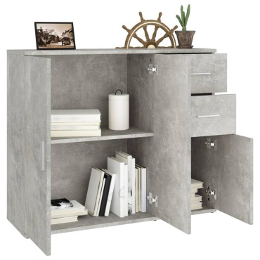 vidaXL Ντουλάπι Γκρι Σκυροδέματος 91x29,5x75cm Επεξεργασμένο Ξύλο 1 τεμ.