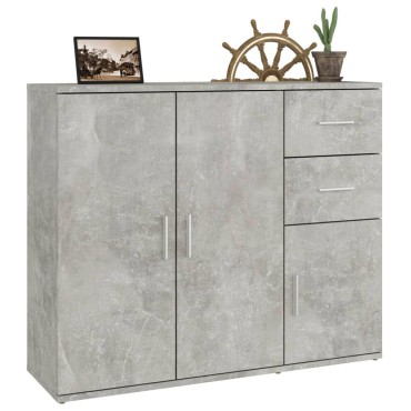 vidaXL Ντουλάπι Γκρι Σκυροδέματος 91x29,5x75cm Επεξεργασμένο Ξύλο 1 τεμ.
