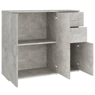 vidaXL Ντουλάπι Γκρι Σκυροδέματος 91x29,5x75cm Επεξεργασμένο Ξύλο 1 τεμ.