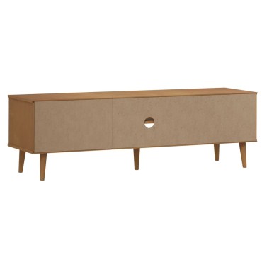 vidaXL Έπιπλο Τηλεόρασης MOLDE Καφέ 158x40x49cm Μασίφ Ξύλο Πεύκου