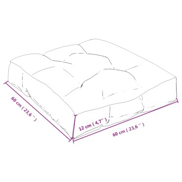 vidaXL Μαξιλάρι Παλέτας Τιρκουάζ 60x60x12cm Υφασμάτινο