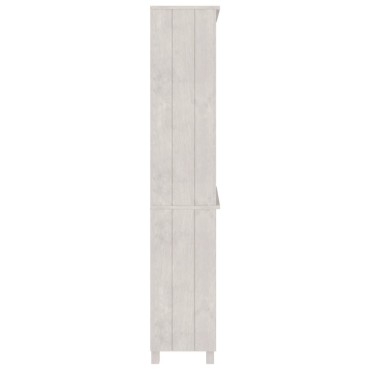 vidaXL Ντουλάπι HAMAR Λευκό από Μασίφ Ξύλο Πεύκου 85x35x180cm 1 τεμ.