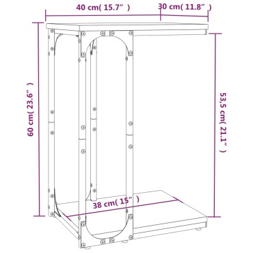 vidaXL Βοηθητικό Τραπέζι Καπνιστή Δρυς 40x30x60cm Επεξεργασμένο Ξύλο 1 τεμ.