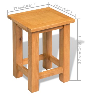 vidaXL Τραπέζια Βοηθητικά 2 τεμ. 27x24x37cm από Μασίφ Ξύλο Δρυός