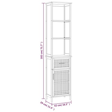 vidaXL Ντουλάπι Μπάνιου 42x29x182cm από Μασίφ Ξύλο Καρυδιάς 1 τεμ.
