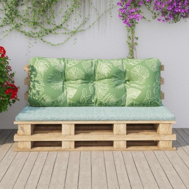 vidaXL Μαξιλάρι Παλέτας με Σχέδιο Φύλλων 120x40x12cm Υφασμάτινο