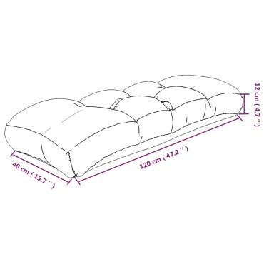 vidaXL Μαξιλάρι Παλέτας με Σχέδιο Φύλλων 120x40x12cm Υφασμάτινο