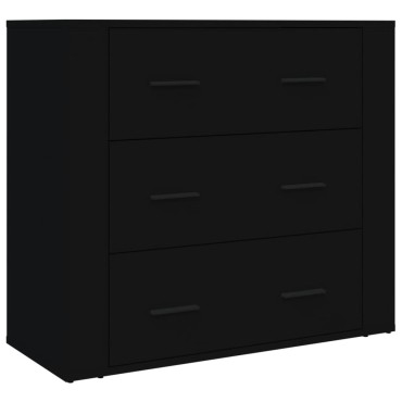 vidaXL Ντουλάπι Μαύρο από Επεξεργασμένο Ξύλο 80x33x70cm 1 τεμ.