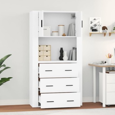 vidaXL Ντουλάπι Λευκό από Επεξεργασμένο Ξύλο 80x33x70cm 1 τεμ.