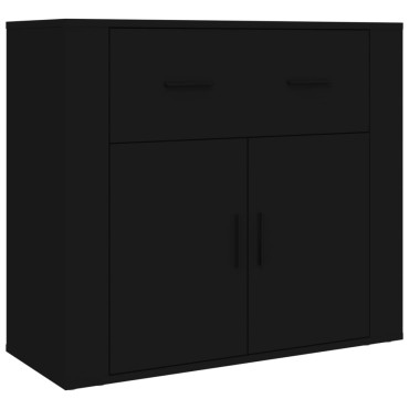 vidaXL Ντουλάπι Μαύρο από Επεξεργασμένο Ξύλο 80x33x70cm 1 τεμ.