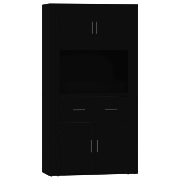 vidaXL Ντουλάπι Μαύρο από Επεξεργασμένο Ξύλο 80x33x70cm 1 τεμ.