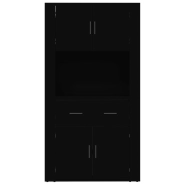 vidaXL Ντουλάπι Μαύρο από Επεξεργασμένο Ξύλο 80x33x70cm 1 τεμ.