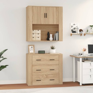 vidaXL Ντουλάπι Sonoma δρυς από Επεξεργασμένο Ξύλο 80x33x70cm 1 τεμ.