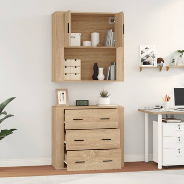 vidaXL Ντουλάπι Sonoma δρυς από Επεξεργασμένο Ξύλο 80x33x70cm 1 τεμ.