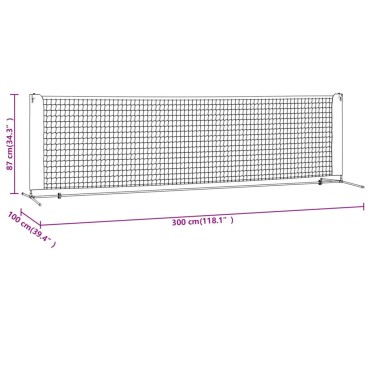 vidaXL Δίχτυ Τένις Μαύρο & Κόκκινο 300x100x87 εκ. από Πολυεστέρα
