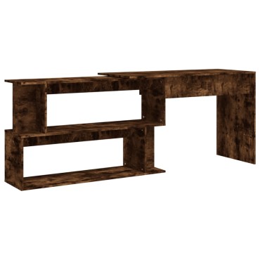 vidaXL Γραφείο Γωνιακό Καπνιστή Δρυς 200x50x76cm Επεξεργασμένο Ξύλο 1 τεμ.