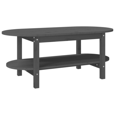 vidaXL Τραπεζάκι Σαλονιού Γκρι 110x55x45cm από Μασίφ Ξύλο Πεύκου 1 τεμ.