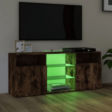 vidaXL Έπιπλο Τηλεόρασης με LED Καπνιστή Δρυς 120x30x50cm