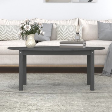 vidaXL Τραπεζάκι Σαλονιού Γκρι 110x55x45cm από Μασίφ Ξύλο Πεύκου 1 τεμ.