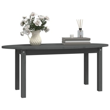 vidaXL Τραπεζάκι Σαλονιού Γκρι 110x55x45cm από Μασίφ Ξύλο Πεύκου 1 τεμ.