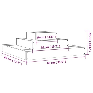 vidaXL Ζαρντινιέρα 80 x 80 x 27 εκ. από Μασίφ Ξύλο Πεύκου