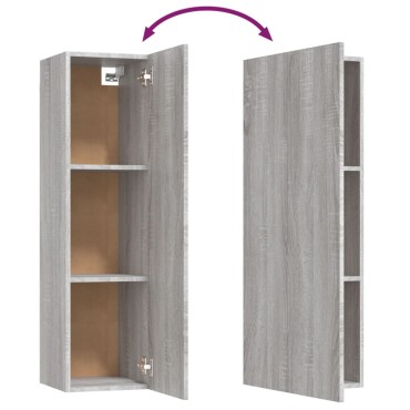vidaXL Έπιπλο Τηλεόρασης Επιτοίχιο Γκρι Sonoma 30,5x30x110cm
