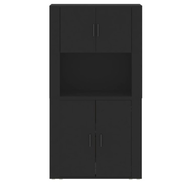 vidaXL Ντουλάπι Μαύρο από Επεξεργασμένο Ξύλο 80x33x70cm 1 τεμ.