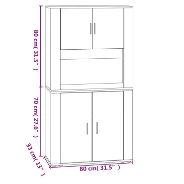 vidaXL Ντουλάπι Sonoma δρυς από Επεξεργασμένο Ξύλο 80x33x70cm 1 τεμ.