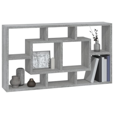 vidaXL Ραφιέρα Τοίχου 8 Τμημάτων Γκρι Sonoma 85x16x47,5cm 1 τεμ.