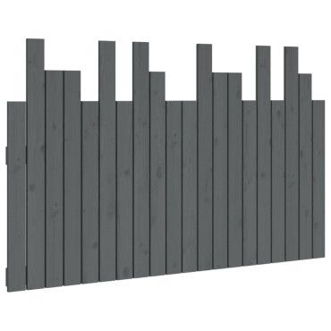 vidaXL Κεφαλάρι Τοίχου Γκρι 127,5x3x80cm από Μασίφ Ξύλο Πεύκου 1 τεμ.