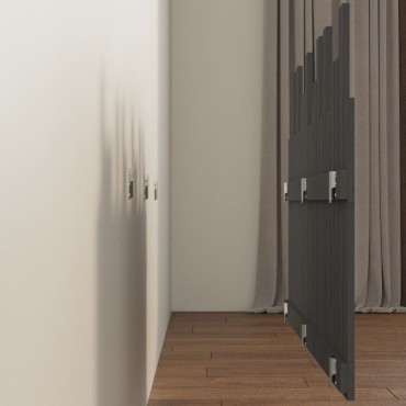 vidaXL Κεφαλάρι Τοίχου Γκρι 127,5x3x80cm από Μασίφ Ξύλο Πεύκου 1 τεμ.