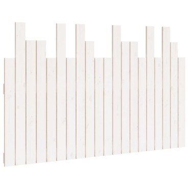 vidaXL Κεφαλάρι Τοίχου Λευκό 127,5x3x80cm από Μασίφ Ξύλο Πεύκου 1 τεμ.