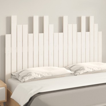 vidaXL Κεφαλάρι Τοίχου Λευκό 127,5x3x80cm από Μασίφ Ξύλο Πεύκου 1 τεμ.
