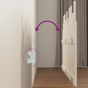 vidaXL Κεφαλάρι Τοίχου Λευκό 127,5x3x80cm από Μασίφ Ξύλο Πεύκου 1 τεμ.