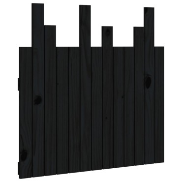 vidaXL Κεφαλάρι Τοίχου Μαύρο 82,5x3x80cm από Μασίφ Ξύλο Πεύκου 1 τεμ.