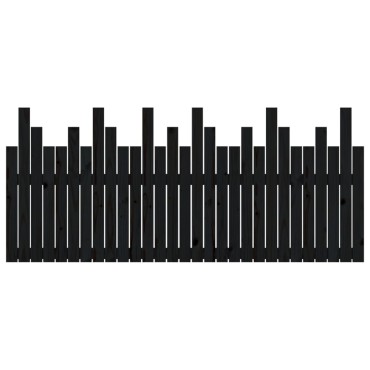 vidaXL Κεφαλάρι Τοίχου Μαύρο 185x3x80cm από Μασίφ Ξύλο Πεύκου 1 τεμ.