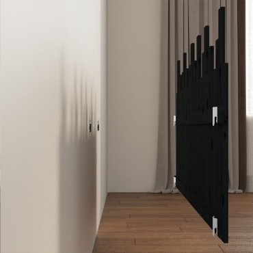 vidaXL Κεφαλάρι Τοίχου Μαύρο 185x3x80cm από Μασίφ Ξύλο Πεύκου 1 τεμ.