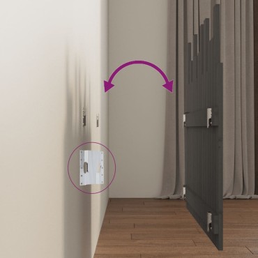 vidaXL Κεφαλάρι Τοίχου Γκρι 108x3x80cm από Μασίφ Ξύλο Πεύκου 1 τεμ.