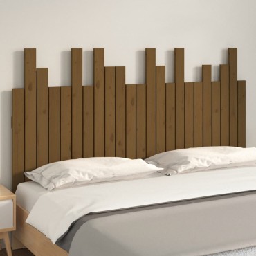 vidaXL Κεφαλάρι Τοίχου Μελί 146,5x3x80cm από Μασίφ Ξύλο Πεύκου 1 τεμ.