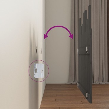 vidaXL Κεφαλάρι Τοίχου Γκρι 95,5x3x80cm από Μασίφ Ξύλο Πεύκου 1 τεμ.