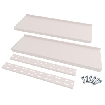 vidaXL Ράφια Τοίχου 2 Επιπέδων 2 τεμ. 200x30cm Ανοξείδωτο Ατσάλι