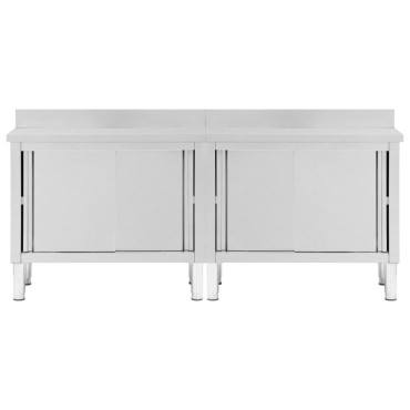vidaXL Ερμάρια Συρόμενες Πόρτες 2 τεμ. 200x50x(95-97) εκ. Ανοξ. Ατσάλι