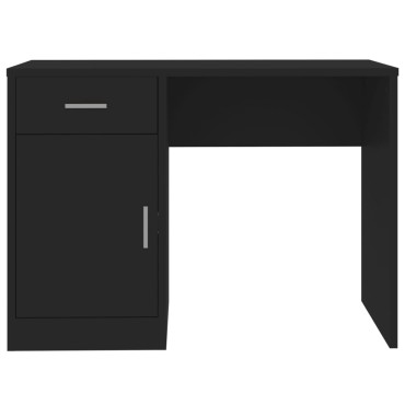 vidaXL Γραφείο με Συρτάρι & Ντουλάπι Μαύρο 100x40x73cm Επεξεργ. Ξύλο 1 τεμ.