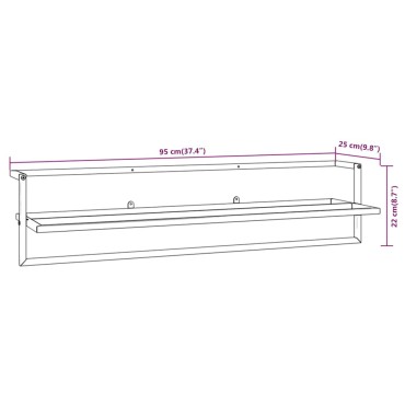 vidaXL Βάση για Πετσέτες Επιτοίχια Λευκή 95 x 25 x 22 εκ. Σιδερένια