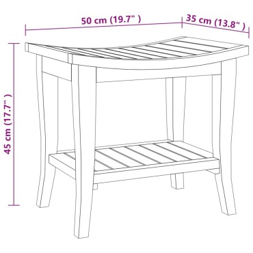 vidaXL Τραπέζι Βοηθητικό Μπάνιου 50 x 35 x 45 εκ. από Μασίφ Ξύλο Teak