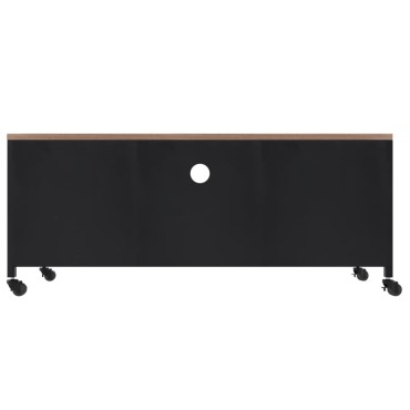 vidaXL Έπιπλο Τηλεόρασης Μαύρο 110x30x43cm Σίδηρος&Μασίφ Ξύλο Ελάτης