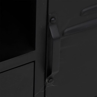 vidaXL Έπιπλο Τηλεόρασης Μαύρο 110x30x43cm Σίδηρος&Μασίφ Ξύλο Ελάτης