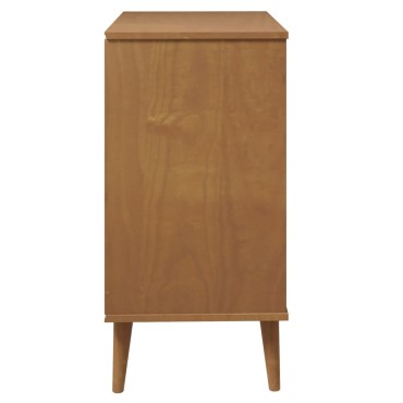 vidaXL Συρταριέρα MOLDE Καφέ 80x40x80cm από Μασίφ Ξύλο Πεύκου 1 τεμ.